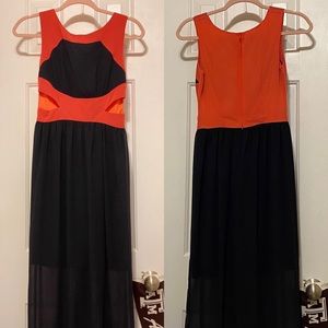 Navy Blue and Coral Dress